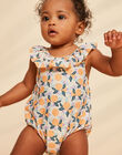 Maillot de bain 1 pièce orange et bleu à imprimé clémentines FITERESE / 23E4BFM1MAI114