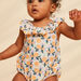 Maillot de bain 1 pièce orange et bleu à imprimé clémentines