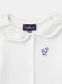 Body blanc à manches longues Bébé Fille NAJEANNE / 25H1BFQ1BOD009