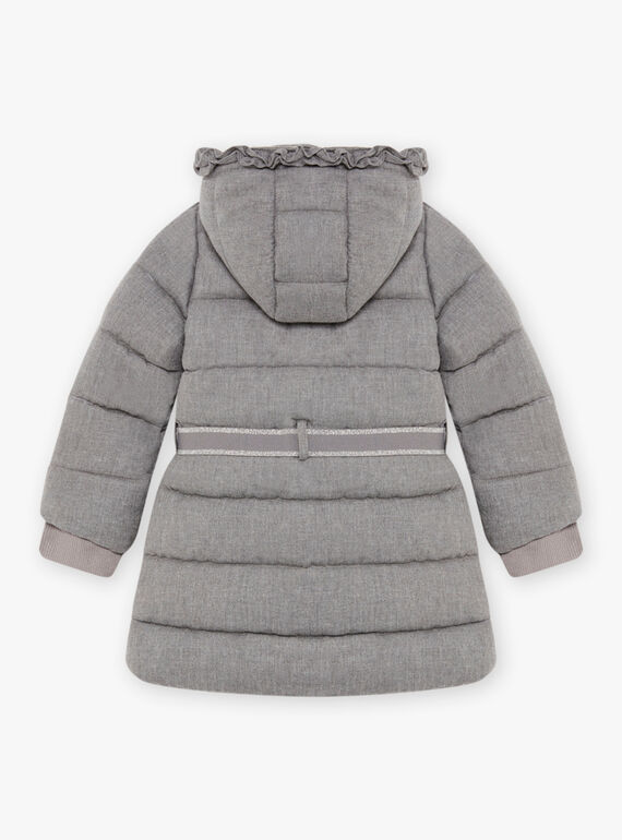 Doudoune gris souris à capuche enfant fille BLOZIKETTE / 21H2PFE3D3E904
