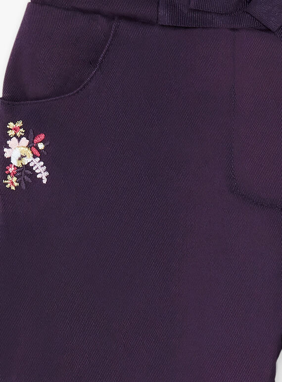 Pantalon violet avec broderie  VLIJOETTE / 20H2PFS1PAN718