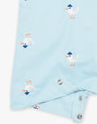 Salopette courte bleue à imprimé oiseau FAYVLAD / 23E1BGR1SAC020