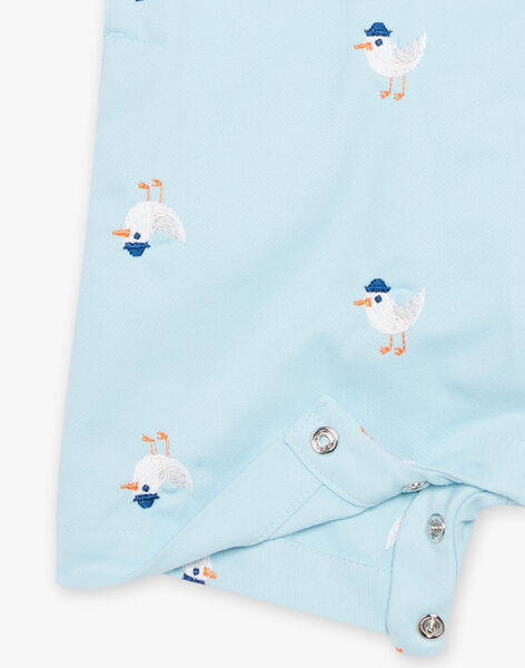 Salopette courte bleue à imprimé oiseau FAYVLAD / 23E1BGR1SAC020