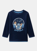 Pyjama bleu foncé en velours imprimé ours Garçon NUICOAGE / 25H5PGB5PYJ703