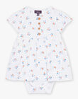 Robe écrue avec body intégré à imprimé fleuri FAZORA / 23E1BFR1ROB001