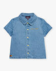 Chemise en denim bleue à manches courtes FAROBERT / 23E1BGS1CHMP272