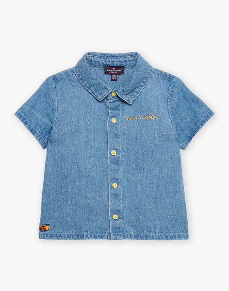 Chemise en denim bleue à manches courtes FAROBERT / 23E1BGS1CHMP272