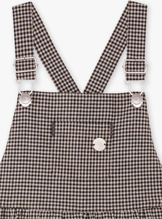 Robe salopette fluide vichy enfant fille BECHAETTE / 21H2PF21CHS090