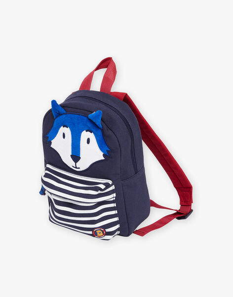 Sac à dos à rayures et animation loup en canvas DASACAGE / 22H4PGE1BESC205