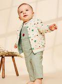 Gilet réversible vert et vanille en molleton style varsity FACRISTO / 23E1BGB1GIL611