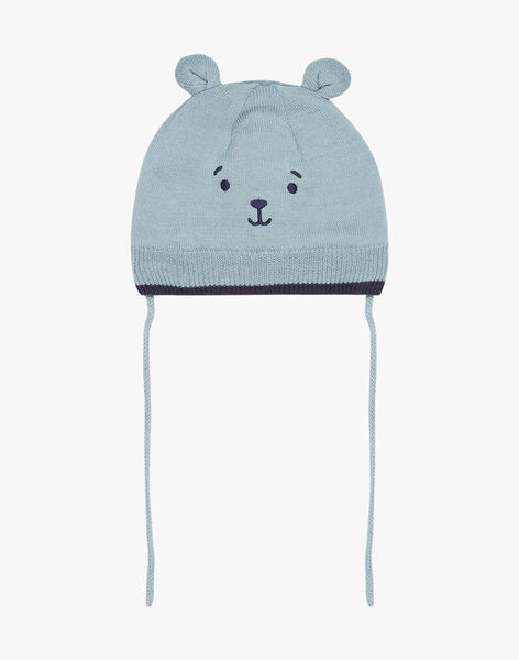 Bonnet vert d'eau en tricot avec découpe oreilles 3D FILUCAS / 23E4BG51BON614
