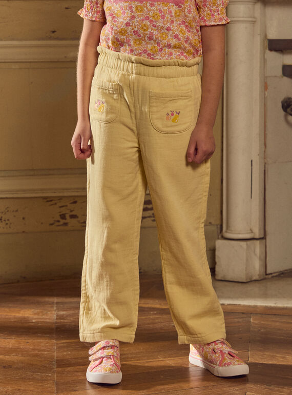 Pantalon jaune brodé MLAPANETTE / 25E2PFK1PANB104