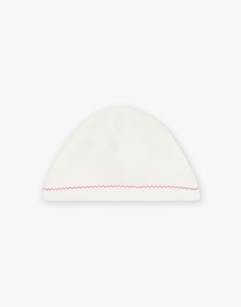 Grenouillère écrue et rose en velours et bonnet DEBAMBI / 22H5BF24GRE001
