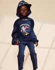 Pyjama deux pièces bleu foncé en coton avec cape tête de loup FLORIAGE2 / 23E5PG41PYT705