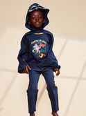 Pyjama deux pièces bleu foncé en coton avec cape tête de loup FLORIAGE2 / 23E5PG41PYT705