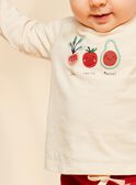 Polo vanille à patchs légumes brodés FACETHAN / 23E1BGB1POL114