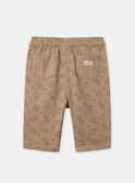 Pantalon marron clair imprimé animaux Bébé Garçon NADRICE / 25H1BGK1PANA014
