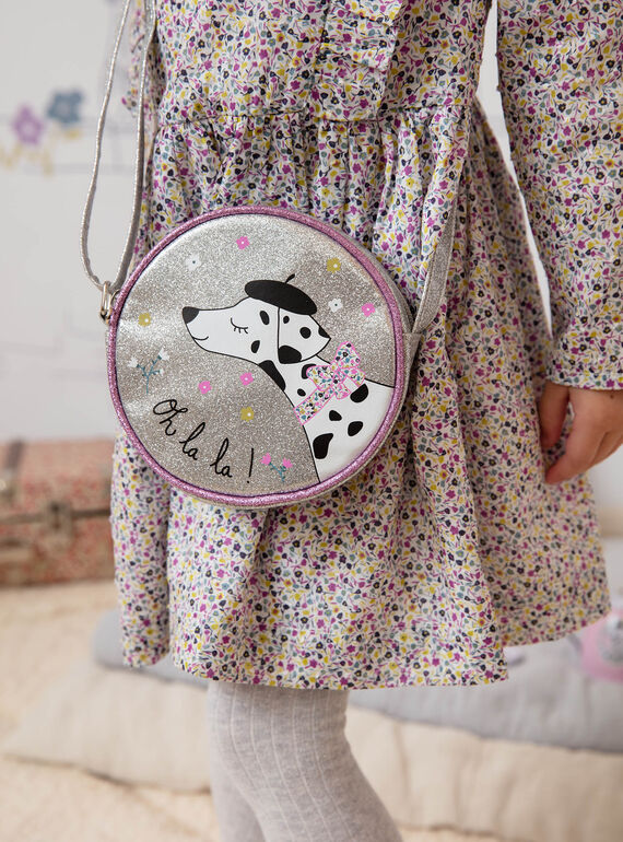 Sac rond bandoulière argenté motif dalmatien enfant fille BEBAGETTE / 21H4PF21BES956