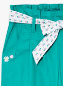 Pantalon fluide en popeline vert LAPANETTE / 24H2PFI2PANG624