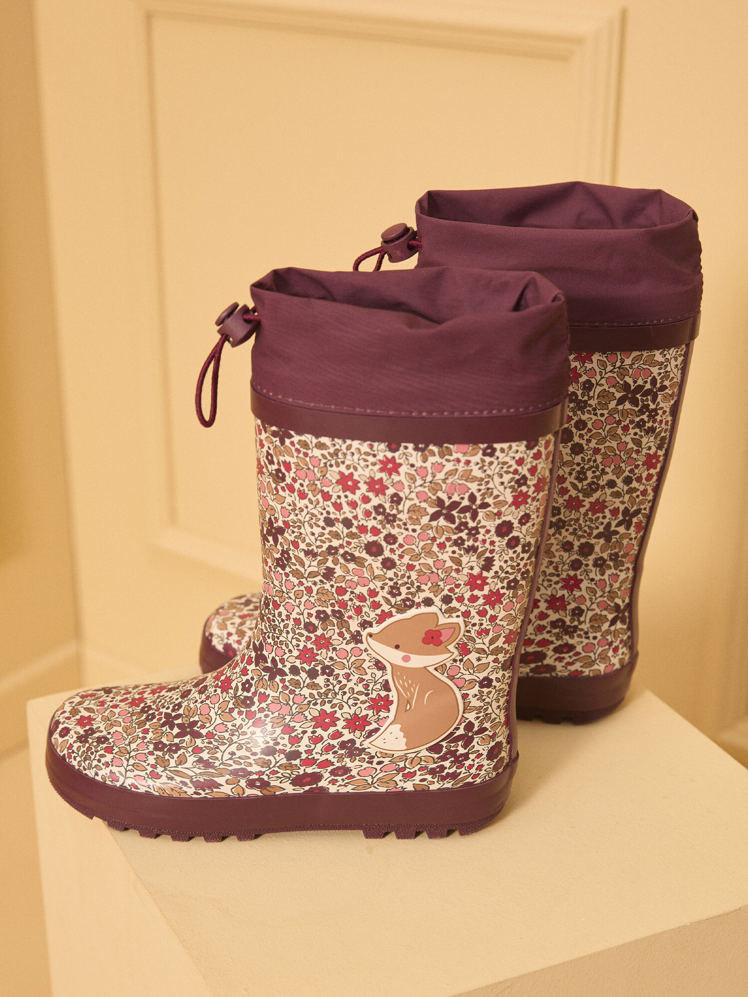 Botte de pluie imprime fleuri Fille Sergent Major