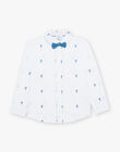 Chemise blanche retroussable avec broderies FREBRAGE / 23E3PGI3CHM000