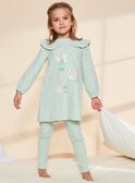 Pyjama en coton vert pâle avec danceuses et cygnes FLONETTE / 23E5PF21CHN614