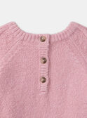 Pull torsadé rose pâle fleurs LANINA / 24H1BFQ1PULD329