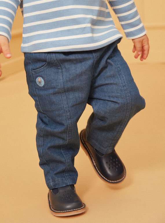 Pantalon en denim bleu avec découpes LADORIAN / 24H1BGJ1JEAP274