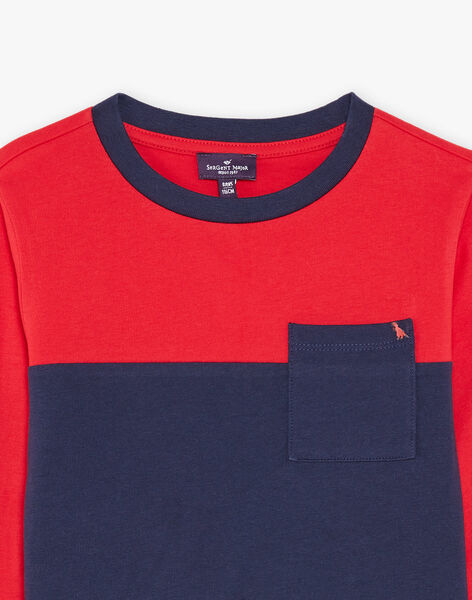 T-shirt à rayures rouge, blanc et bleu marine FRIXOLAGE3 / 23E3PGB2TML506