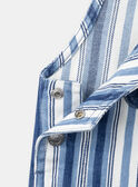Salopette longue bleu et blanc en denim à imprimé à rayures LADEREK / 24H1BGJ1SALP274