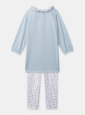 Chemise de nuit bleu clair imprimée fée et legging fleuri Fille NUIZETTE / 25H5PFB1CHN020