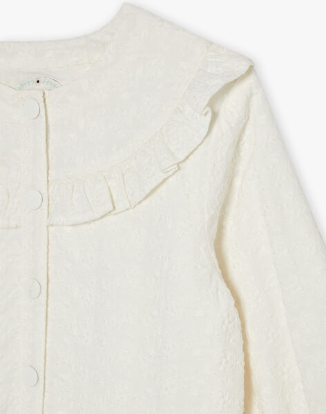 Veste écrue en popeline à broderies fantaisie FREVETETTE / 23E2PFI1VES005