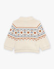 Gilet en tricot à jacquard animaux et motifs fantaisie beige DASICHARD / 22H1BGY1GILA001