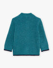 Gilet en maille bleu canard DANOUR / 22H1BGU1GIL714