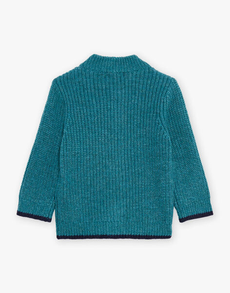 Gilet en maille bleu canard DANOUR / 22H1BGU1GIL714