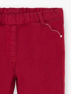 Pantalon rouge bordeaux enfant fille BROSAETTE2 / 21H2PFB1PAN719