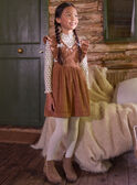 Robe chasuble marron en velours LAROMETTE / 24H2PFS1CHSI810