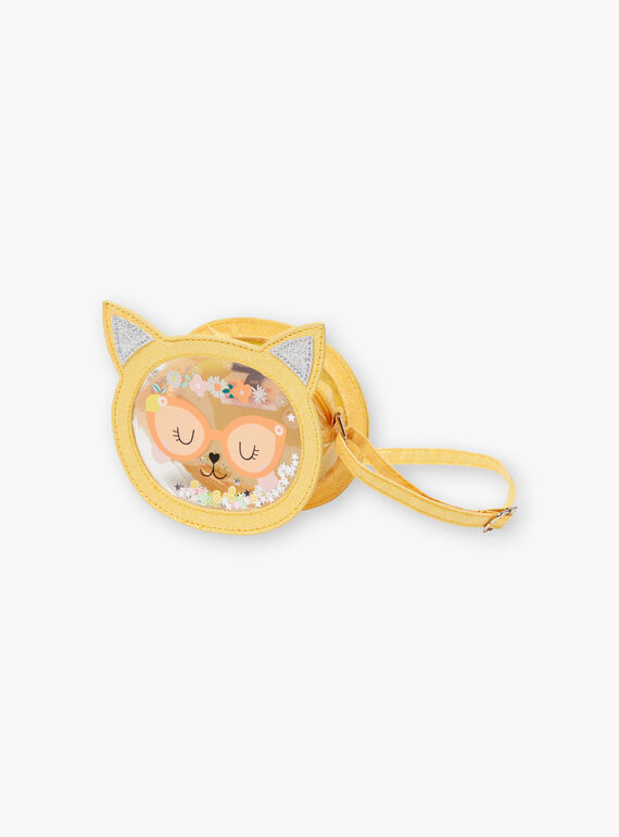Sac bandoulière jaune tête de chat enfant fille ZITRONETTE / 21E4PFO1BESB104