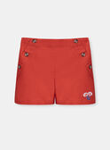 Short rouge enfant fille KESHORETTE / 24E2PF41SHO050