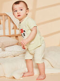  Pyjama vert pâle à animation tête de panda et à imprimé à rayures FEFANTIN / 23E5BG31PYJ605