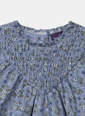 Robe bleue imprimé fleuri et manches longues resserées Bébé Fille NAJULIA / 25H1BFQ1ROB205
