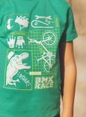 T-shirt vert dinosaure et vélos phosphorescents FEPAGE / 23E3PGB2TMC630