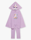 Pyjama deux pièces violet pâle en coton avec cape tête de licorne FLOPOETTE 3 / 23E5PF41PYT326
