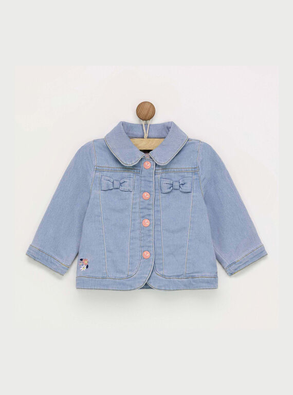 Cardigan bleu jean RAILIA / 19E1BFD3CAR704