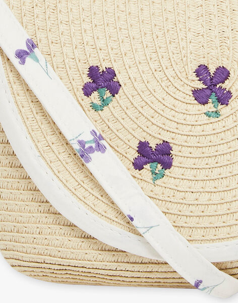 Sac besace en paille à fleurs FRESACETTE / 23E4PFI1BES009