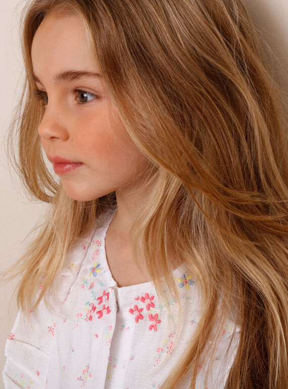 Combinaison écrue à imprimé fleuri enfant fille TYFOETTE / 20E2PFJ2CBL000