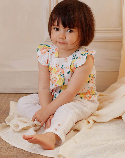 Chemisier Blanc A Imprimes Citrons Et Fleurs Bebe Fille Zest Club Bebe Sergentmajor