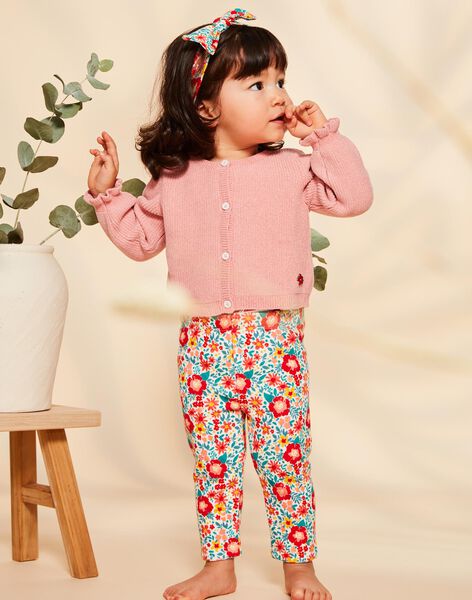 Gilet en tricot rose FADORIANE / 23E1BFB1CARD309