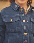 Veste en jean brodée bleu foncé FEVIETTE / 23E2PFB1VESK005