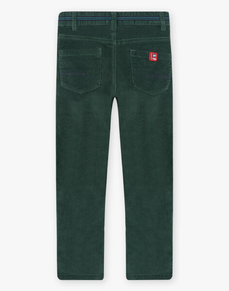 Pantalon vert en velours côtelé enfant garçon BOATAGE / 21H3PGM1PAN060